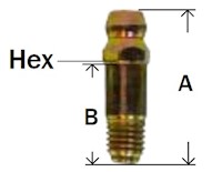 Grease Fitting Straight Extra Long Ball Check Diagram